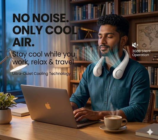 NeckFan – Wearable Neck Fan | Soft Airflow | Outdoor & Travel Cooling